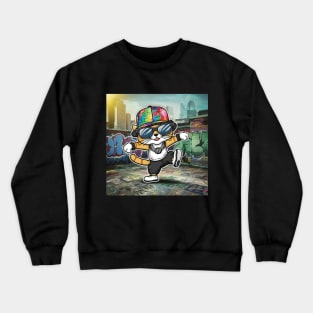 Hip Hop Cat Breaks the Rooftop Crewneck Sweatshirt